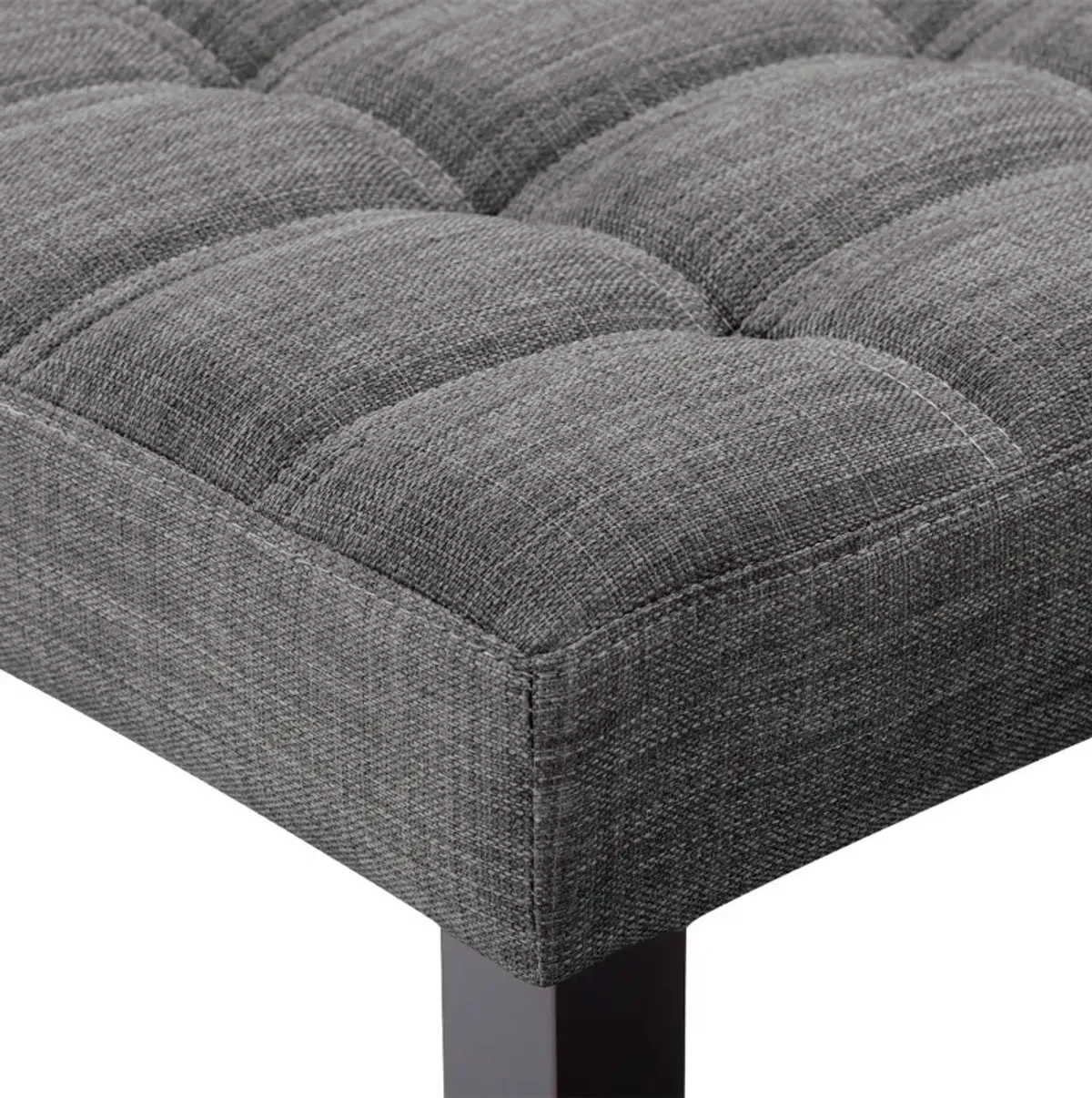 California Dark Gray Tufted Bench