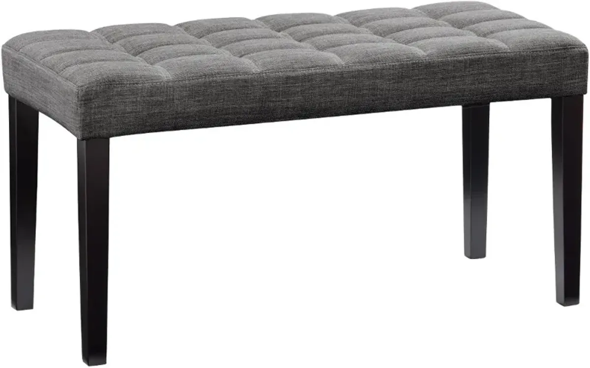 California Dark Gray Tufted Bench