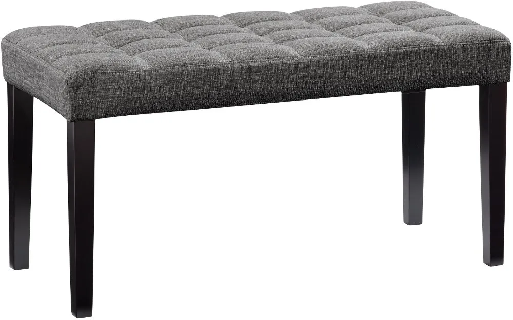 California Dark Gray Tufted Bench