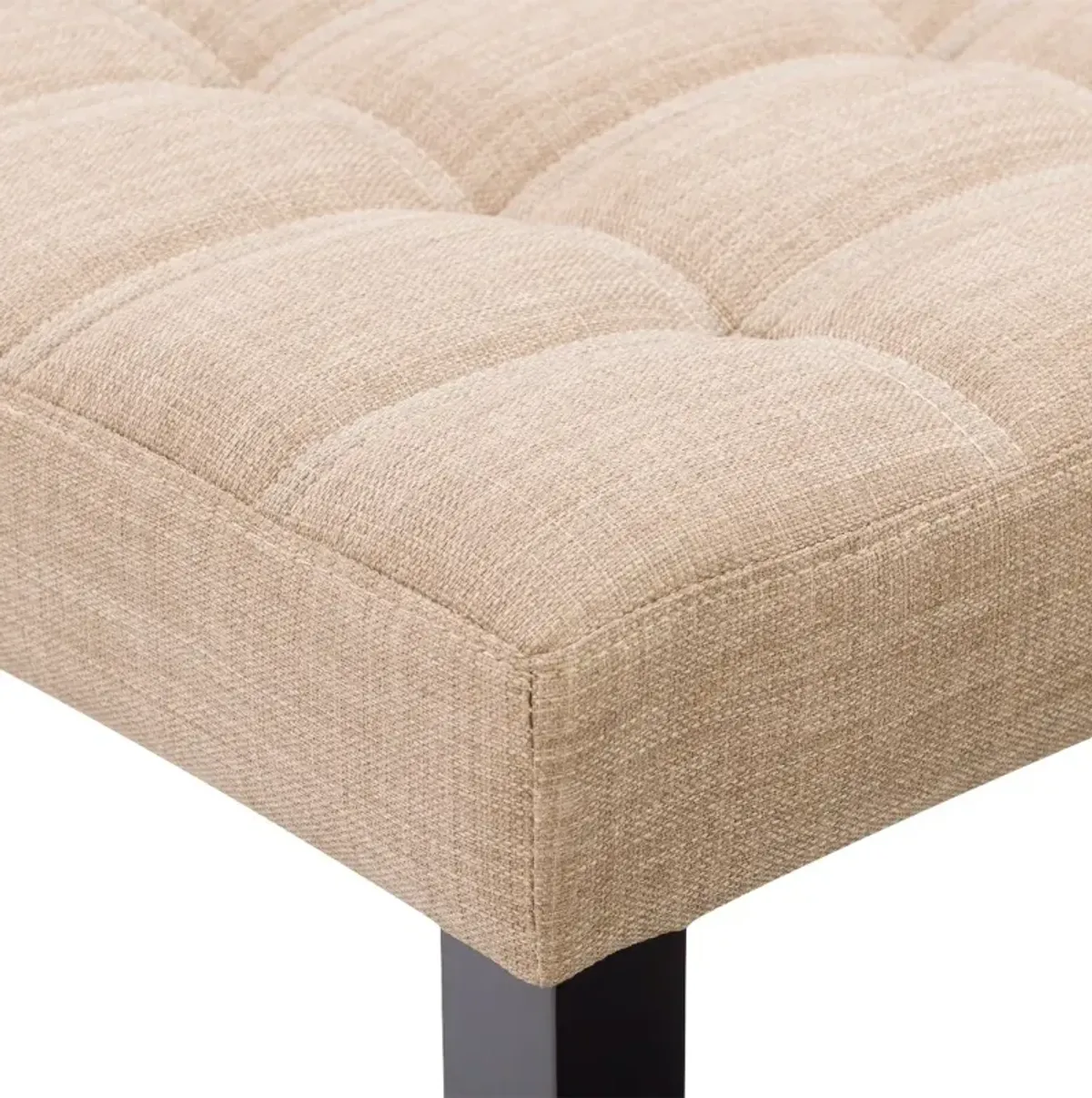 California Beige Tufted Bench