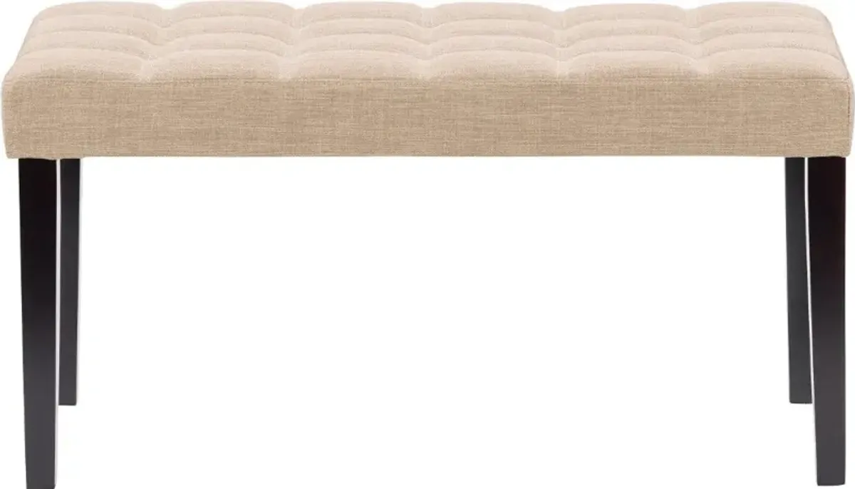 California Beige Tufted Bench