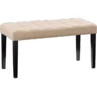 California Beige Tufted Bench
