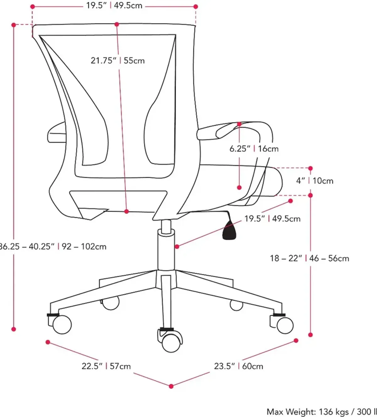 Workspace Ergonomic Black Mesh Office Chair