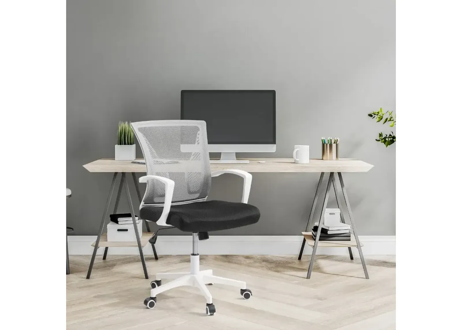 Workspace Ergonomic Gray Mesh Office Chair