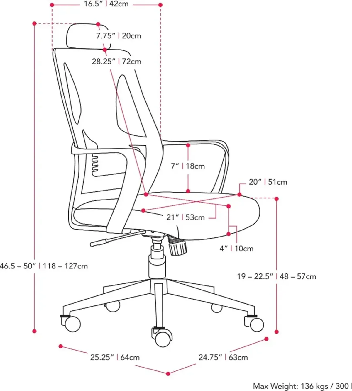 Workspace Gray and White Mesh Office Chair