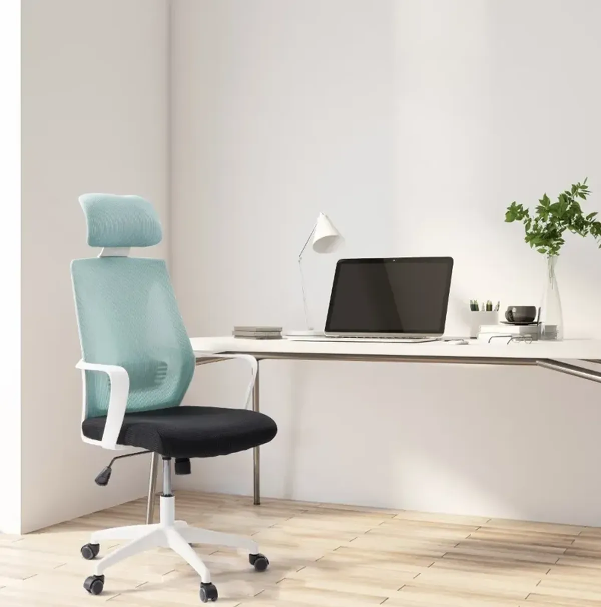 Workspace Teal and Black Mesh Office Chair