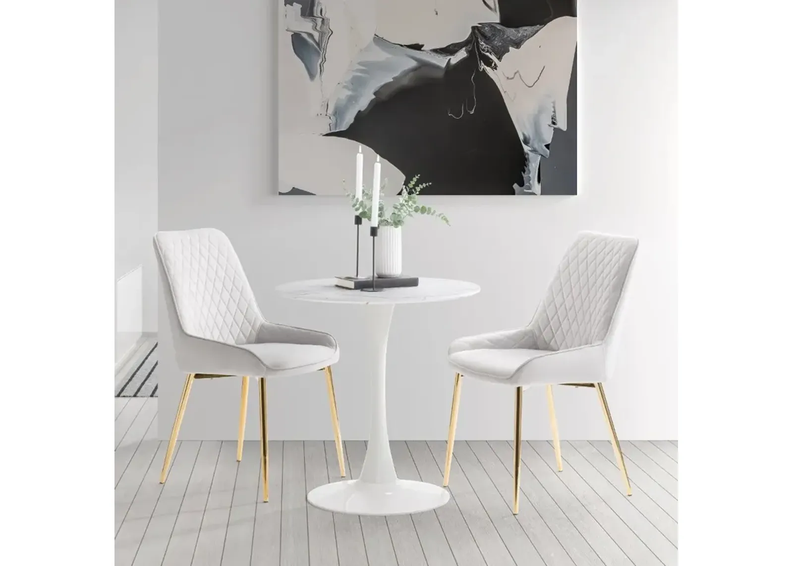 Ivo White Marble Bistro Table