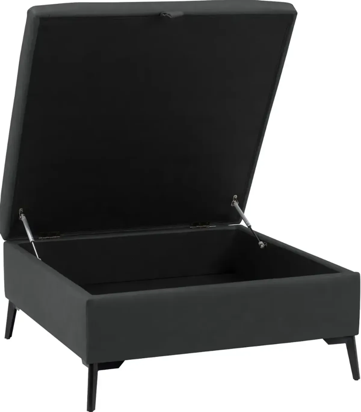 Linden Black Square Storage Ottoman