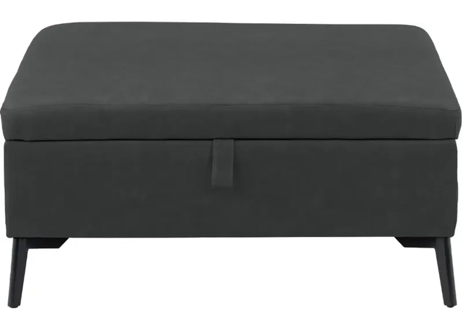 Linden Black Square Storage Ottoman