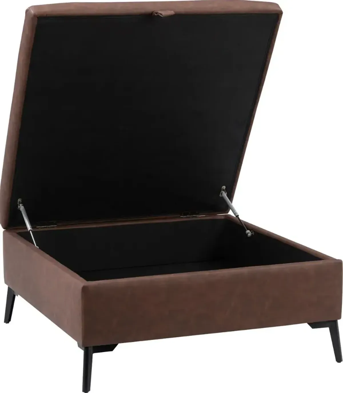Linden Dark Brown Square Storage Ottoman