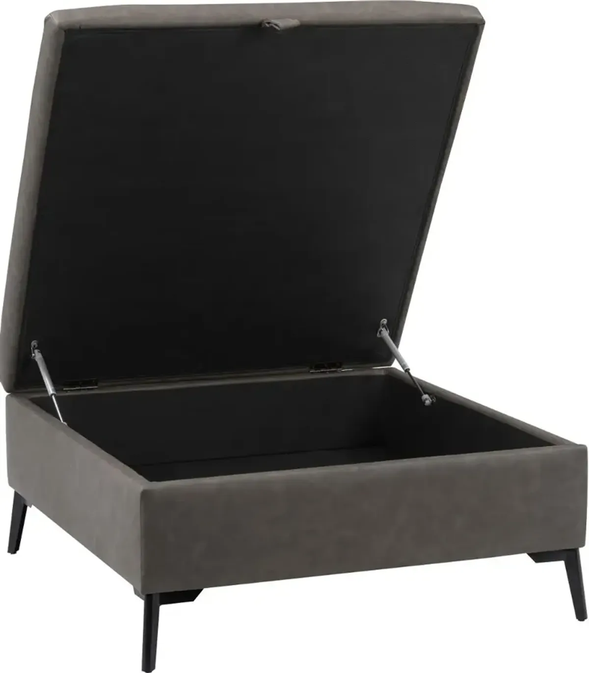 Linden Gray Square Storage Ottoman