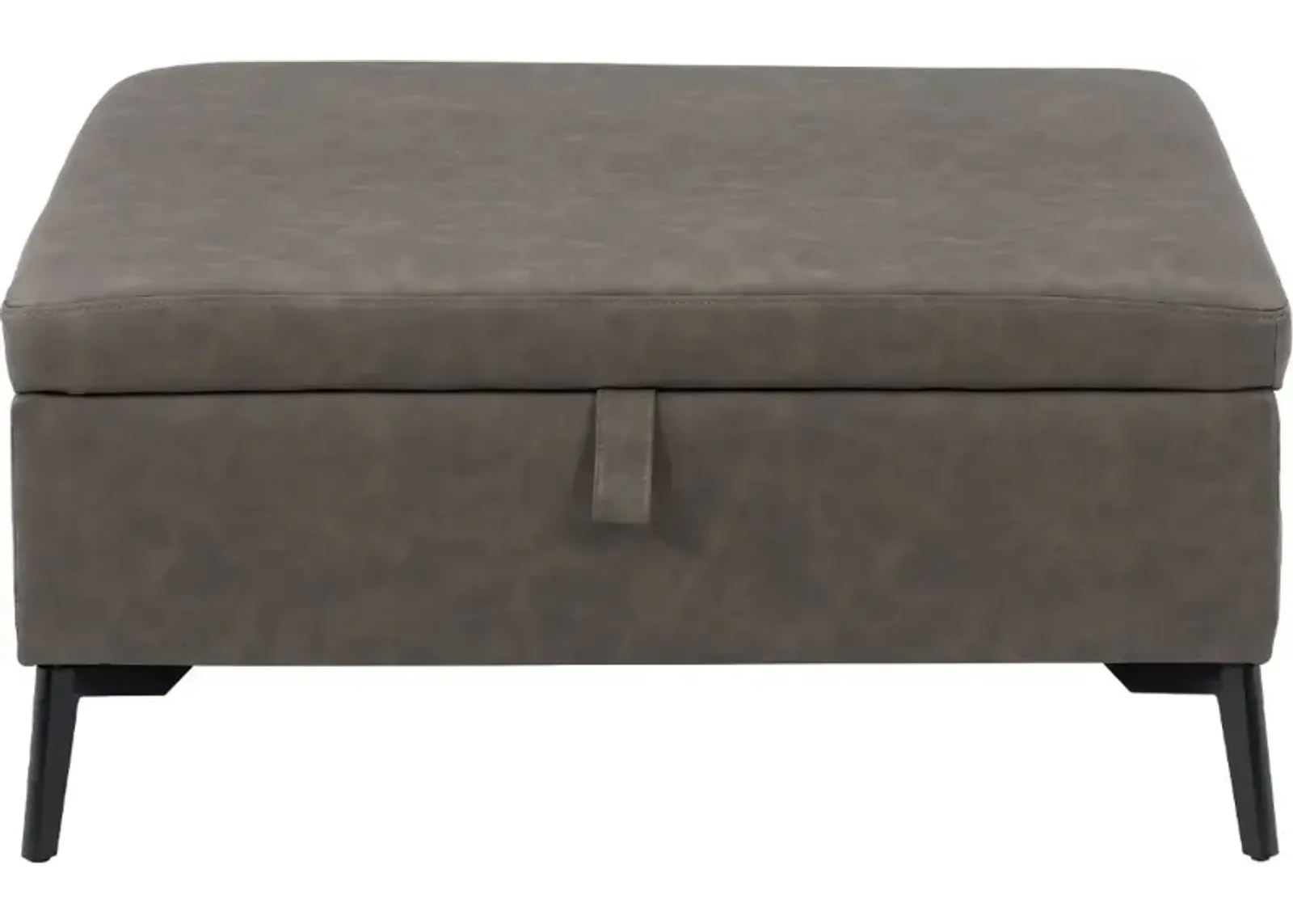 Linden Gray Square Storage Ottoman