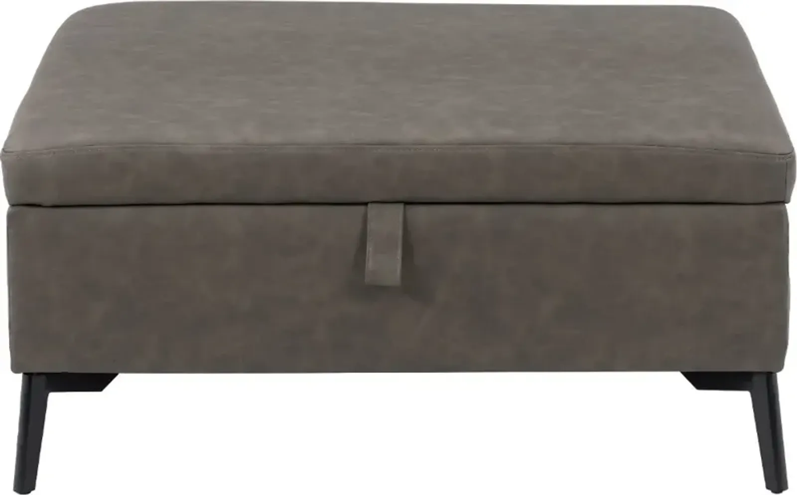 Linden Gray Square Storage Ottoman