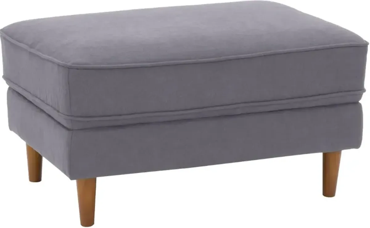 Mulberry Gray Upholstered Ottoman