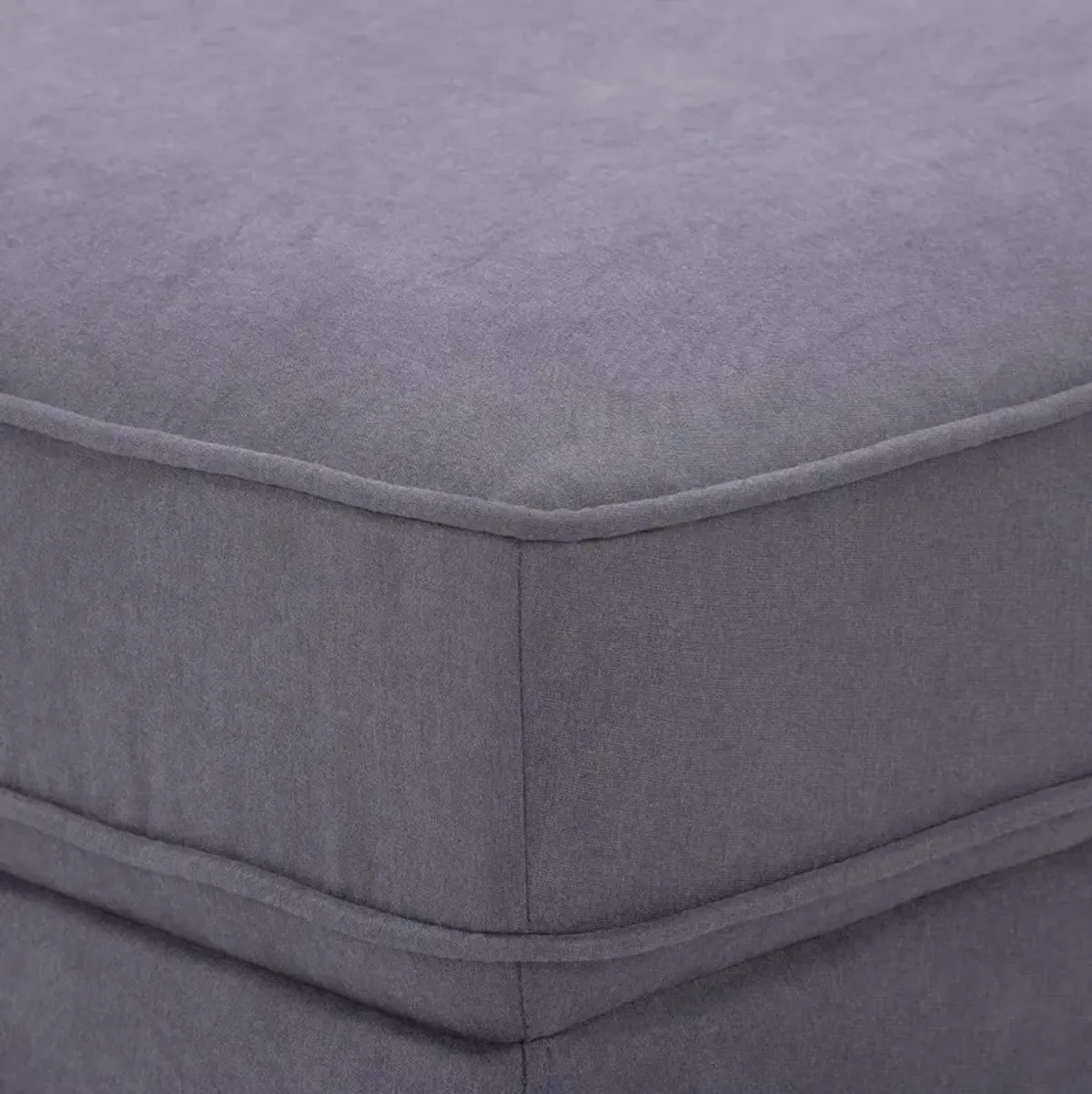 Mulberry Gray Upholstered Ottoman