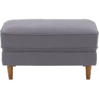 Mulberry Gray Upholstered Ottoman