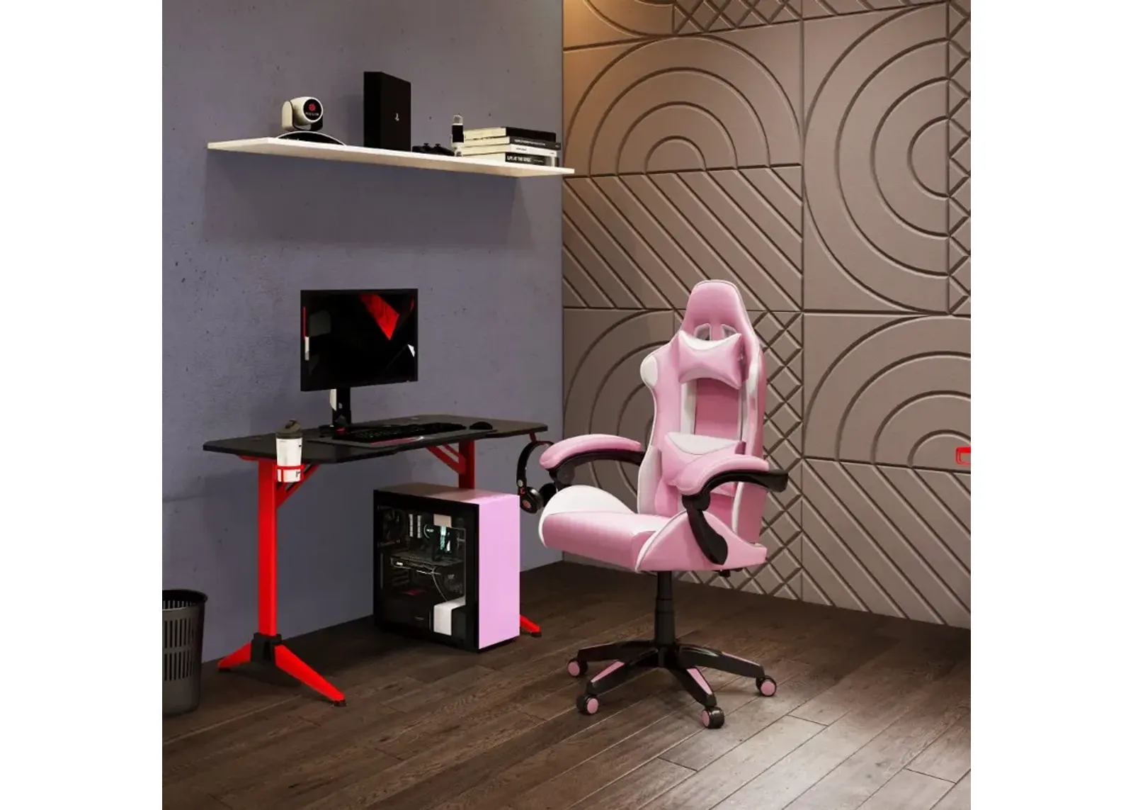 Ravagers Pink and White Gaming Chair