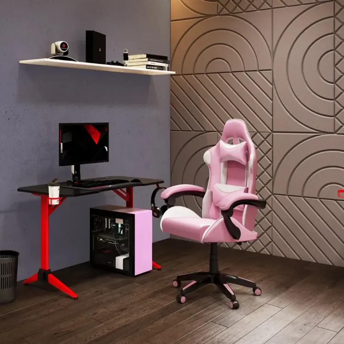 Ravagers Pink and White Gaming Chair