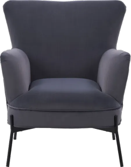 Elwood Gray Wingback Accent Chair