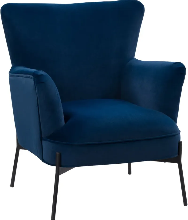 Elwood Blue Wingback Accent Chair