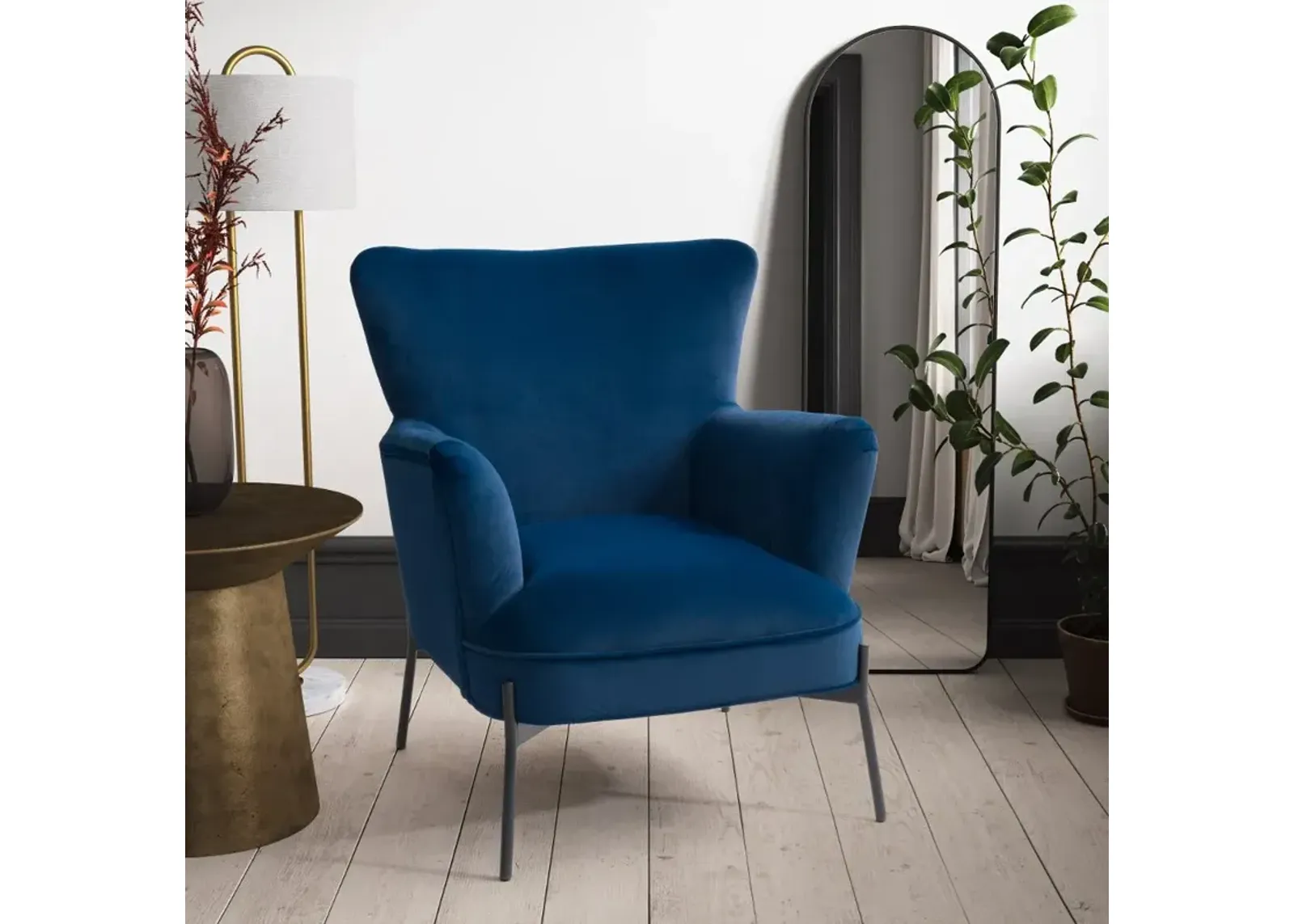 Elwood Blue Wingback Accent Chair