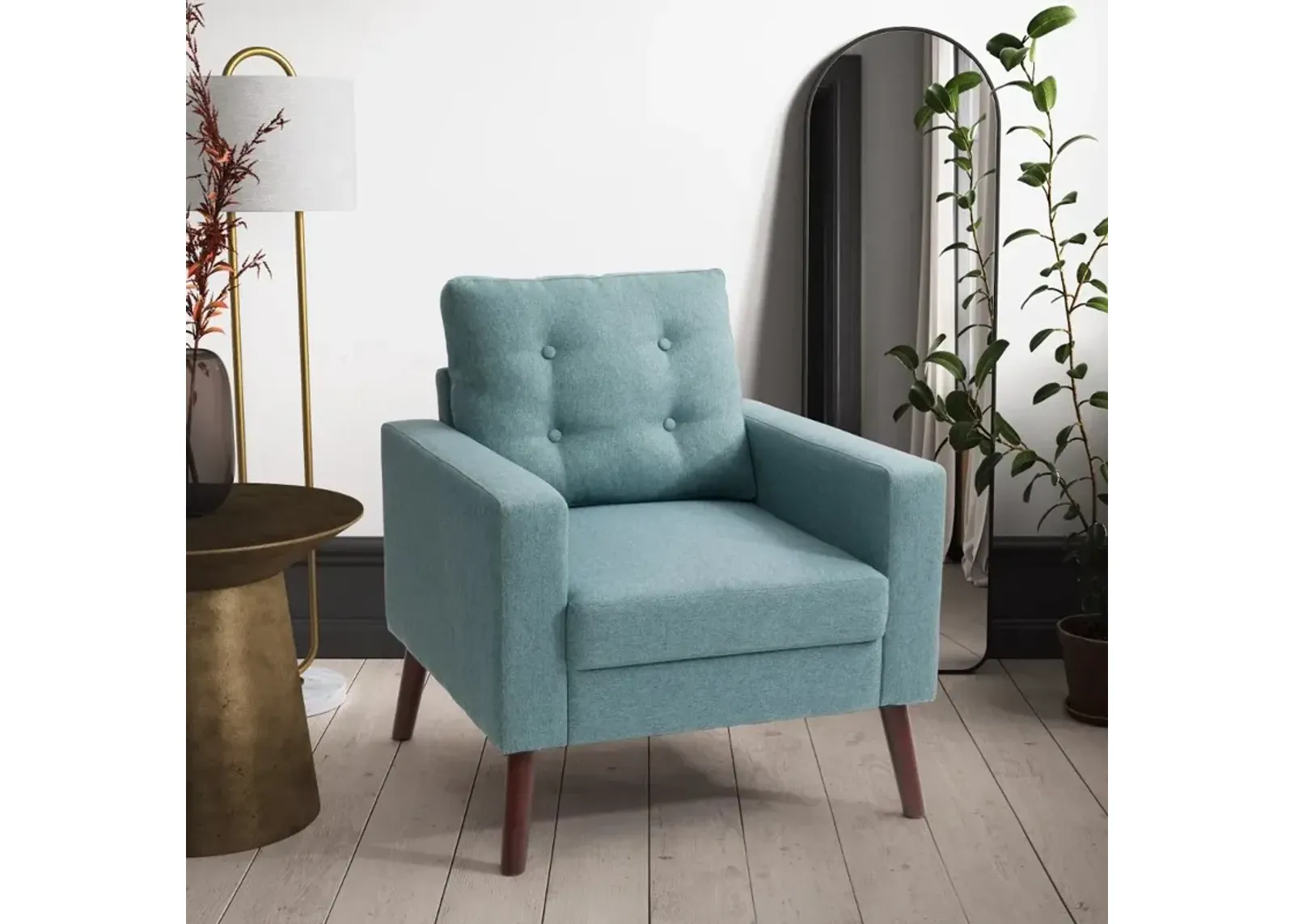 Elwood Light Green Tufted Accent Chair