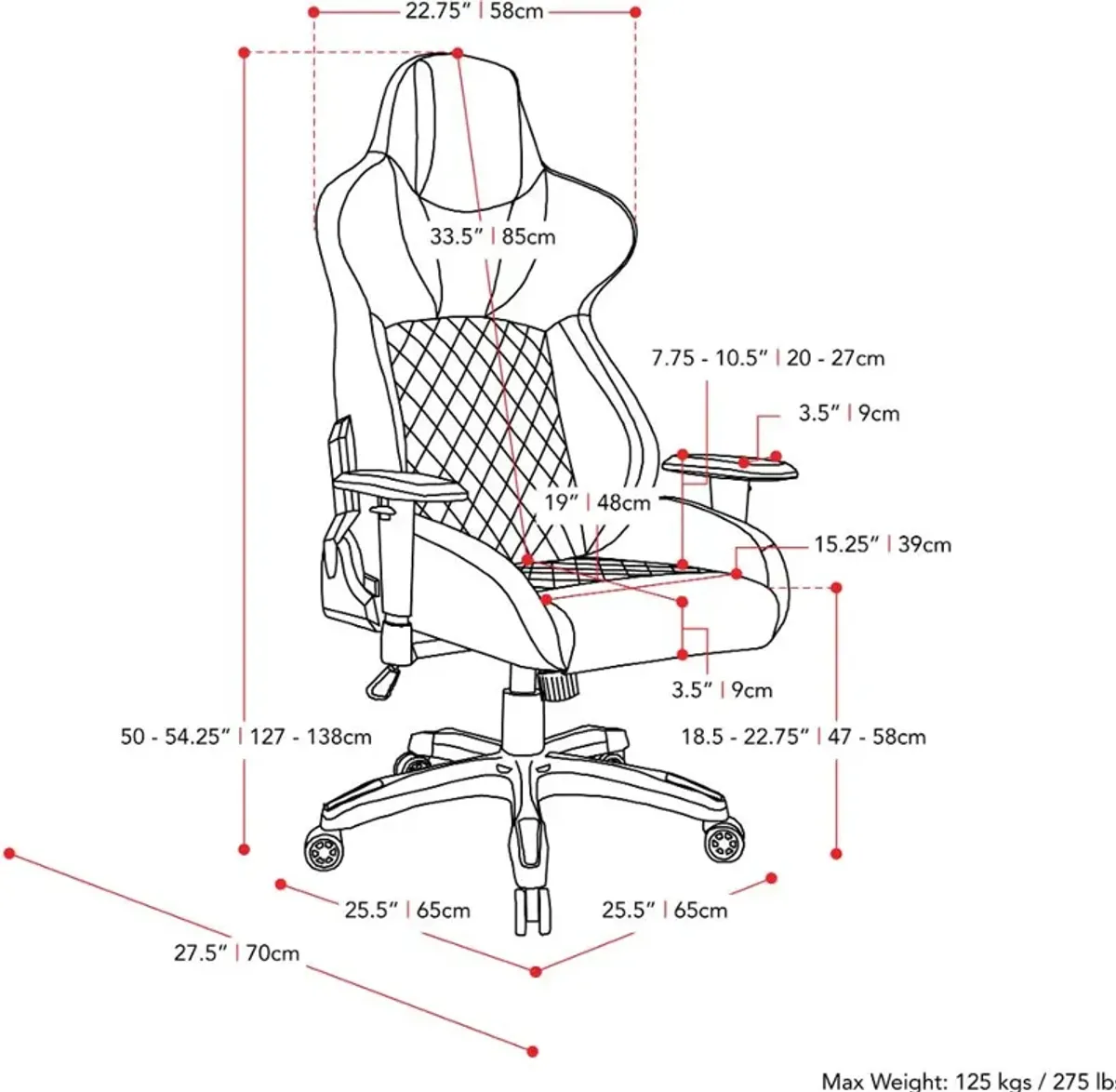 Nightshade Black and White Gaming Chair