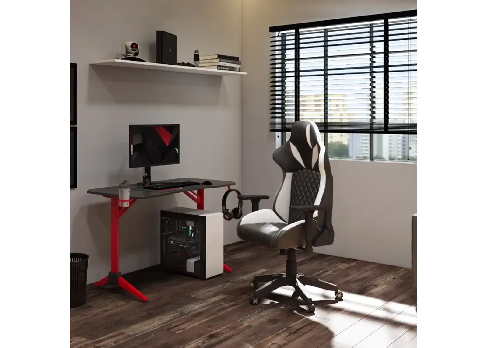 Nightshade Black and White Gaming Chair