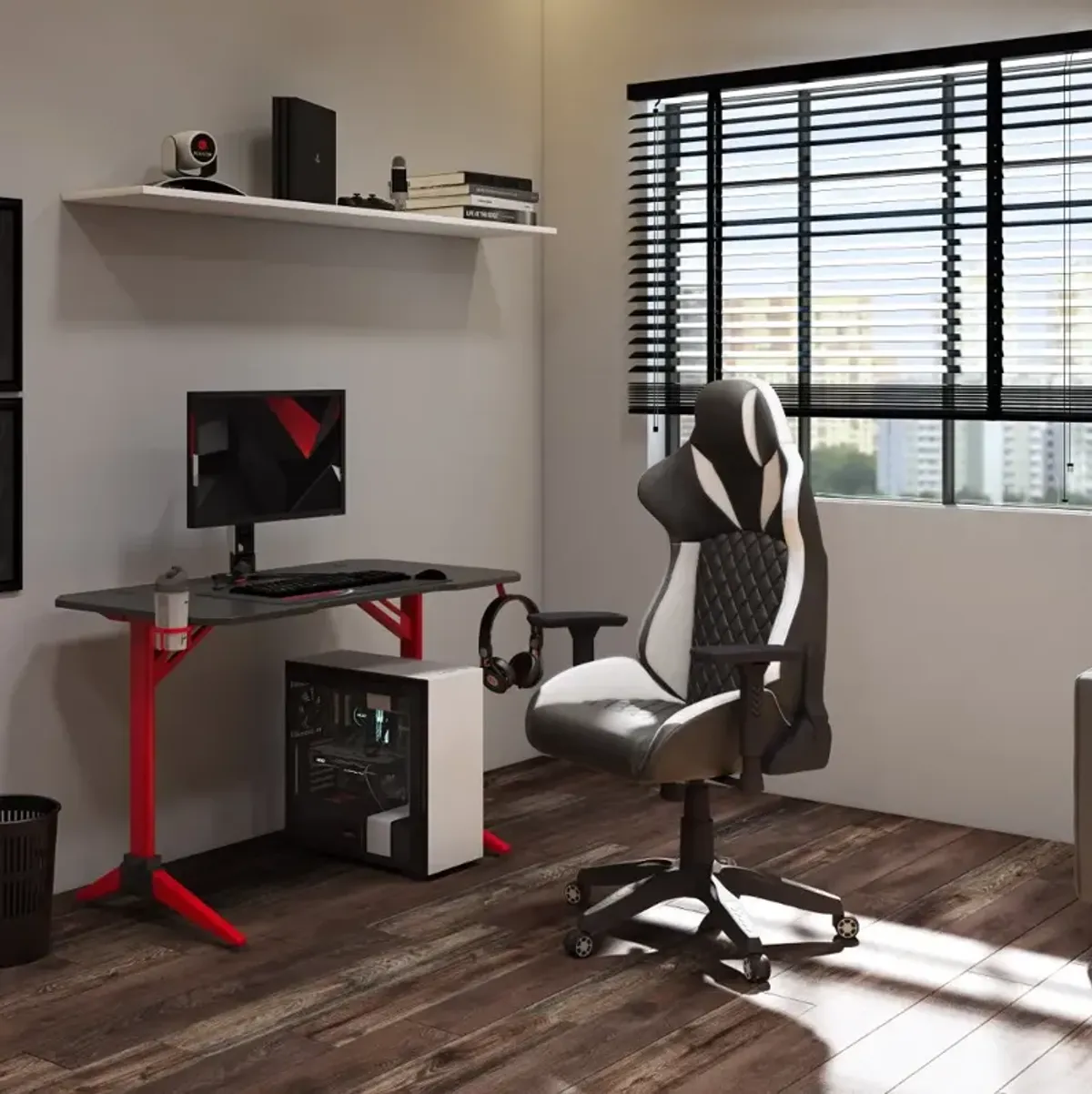 Nightshade Black and White Gaming Chair