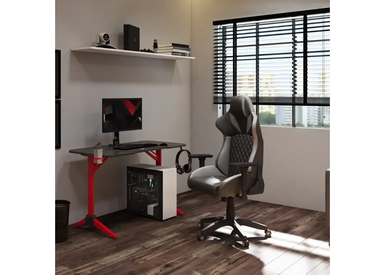 Nightshade Black and Gray Gaming Chair