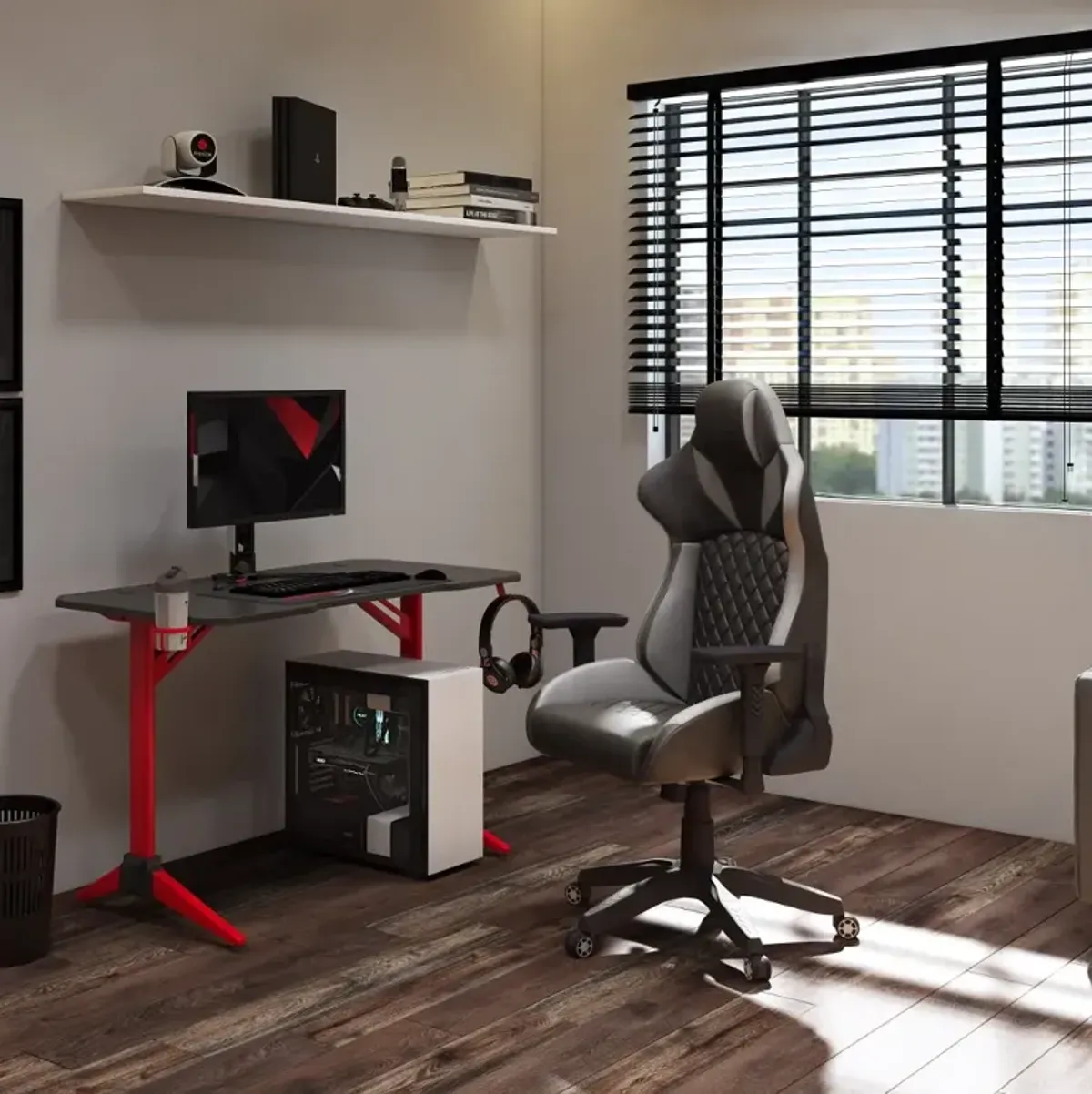 Nightshade Black and Gray Gaming Chair