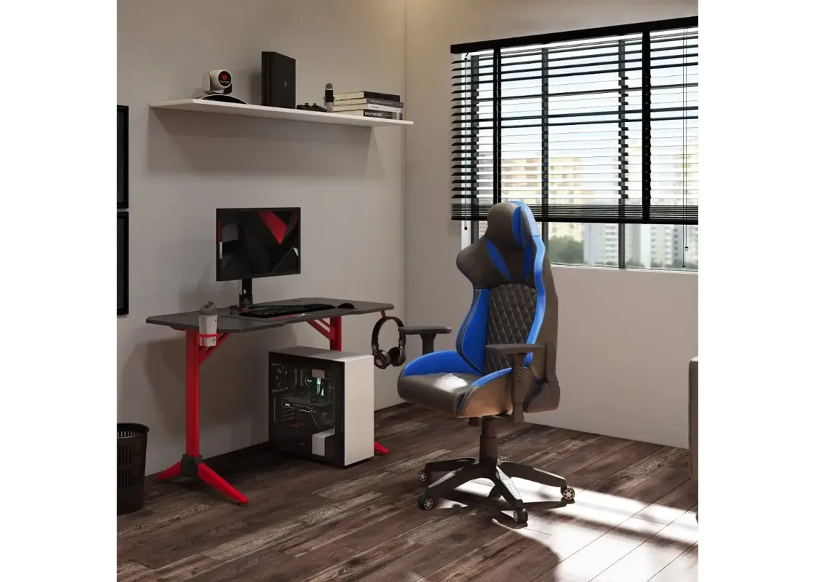 Nightshade Black and Blue Gaming Chair