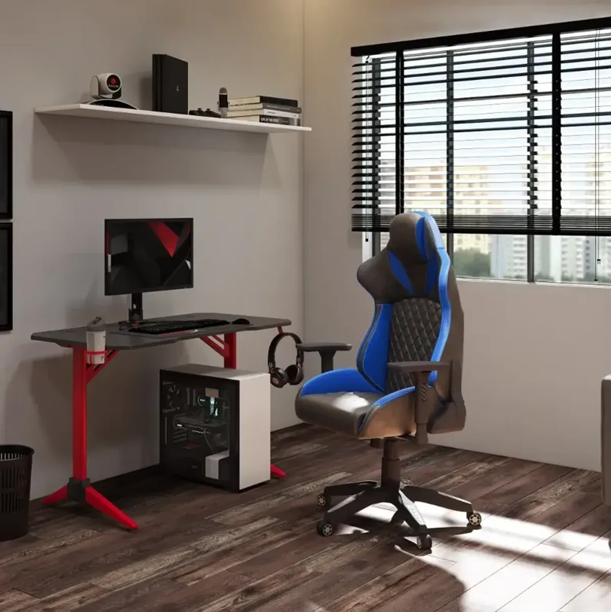 Nightshade Black and Blue Gaming Chair