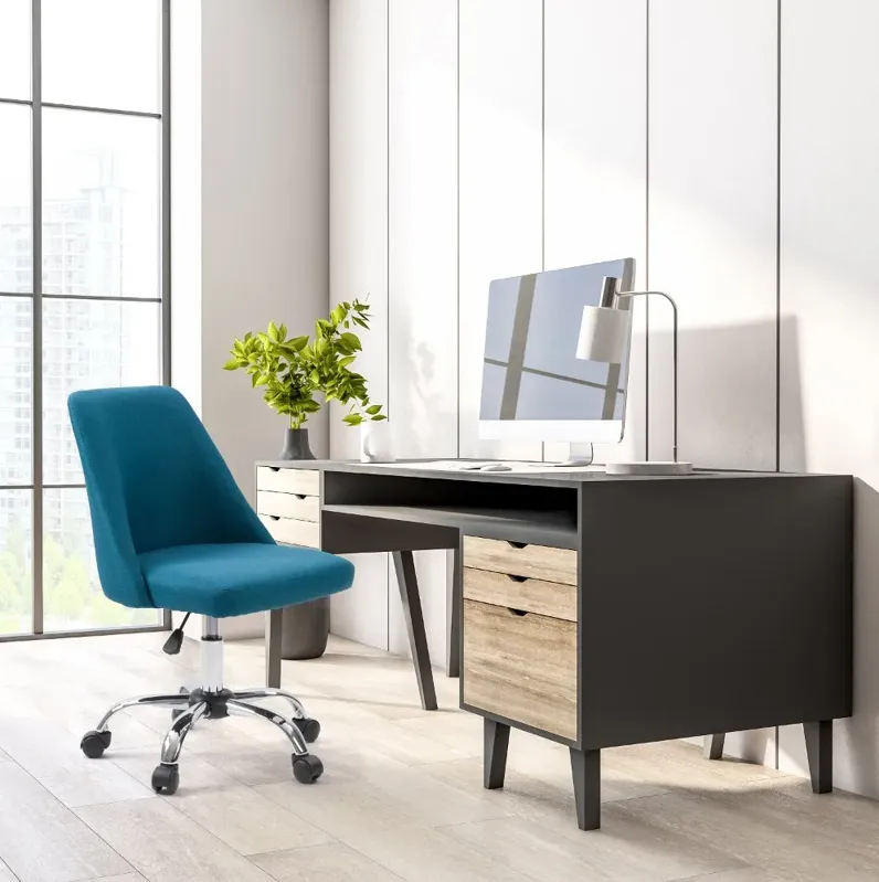 Marlowe Blue Upholstered Armless Office Chair