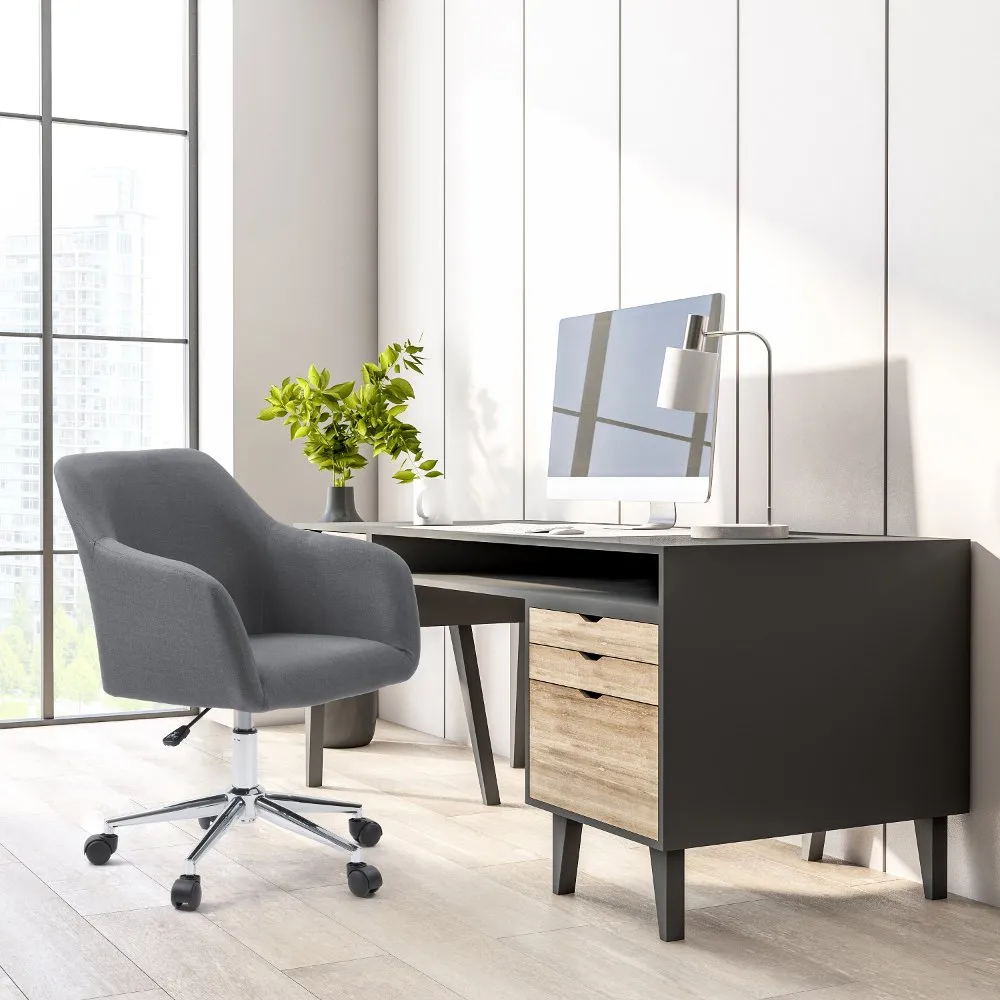 Marlowe Gray and Chrome Office Chair