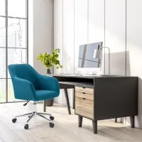 Marlowe Dark Blue and Chrome Office Chair