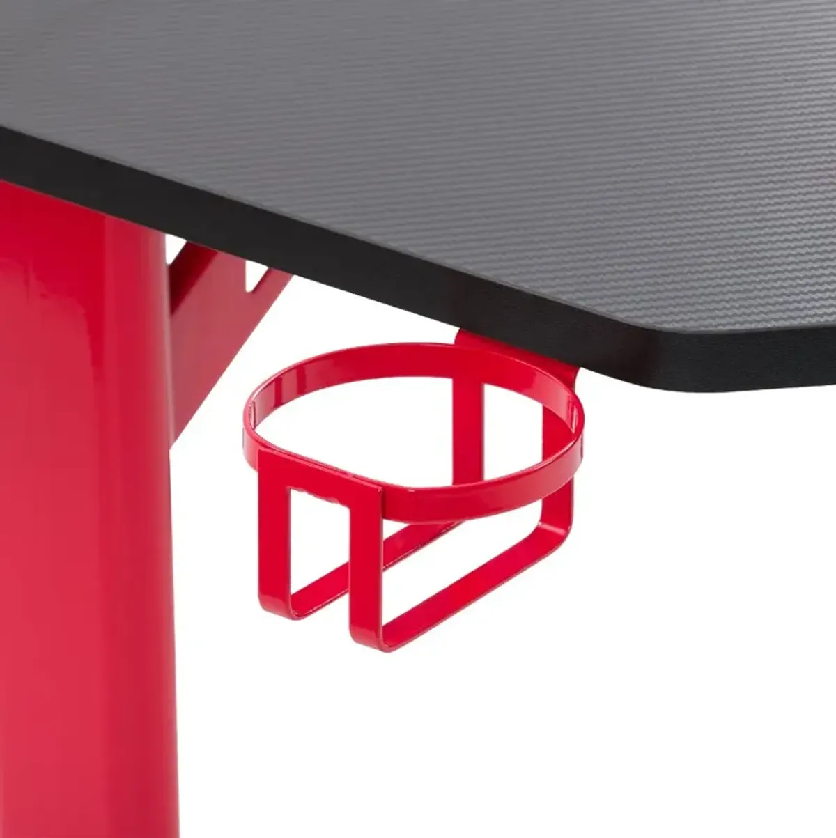 Conqueror Black and Red Gaming Desk with LED Lights