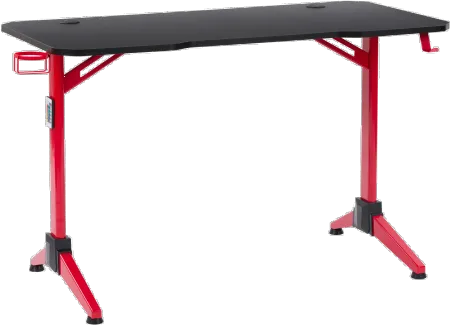 Conqueror Black and Red Gaming Desk with LED Lights