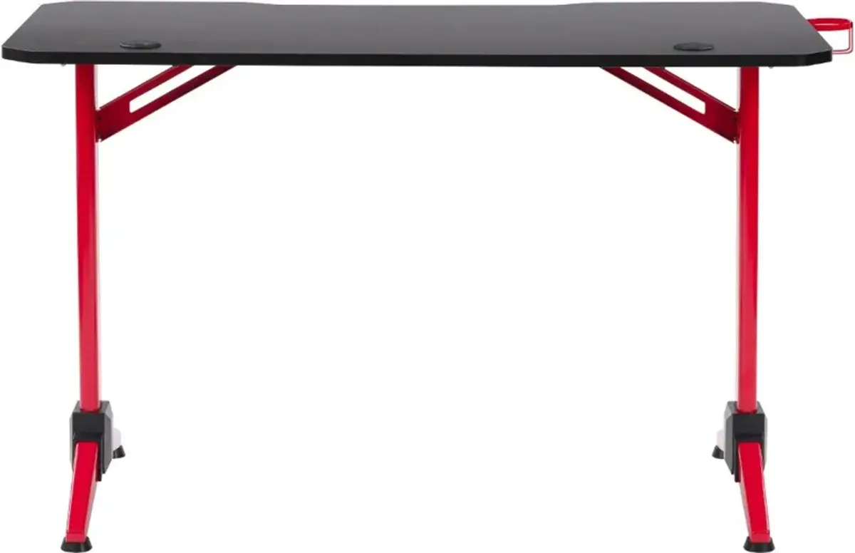 Conqueror Black and Red Gaming Desk with LED Lights