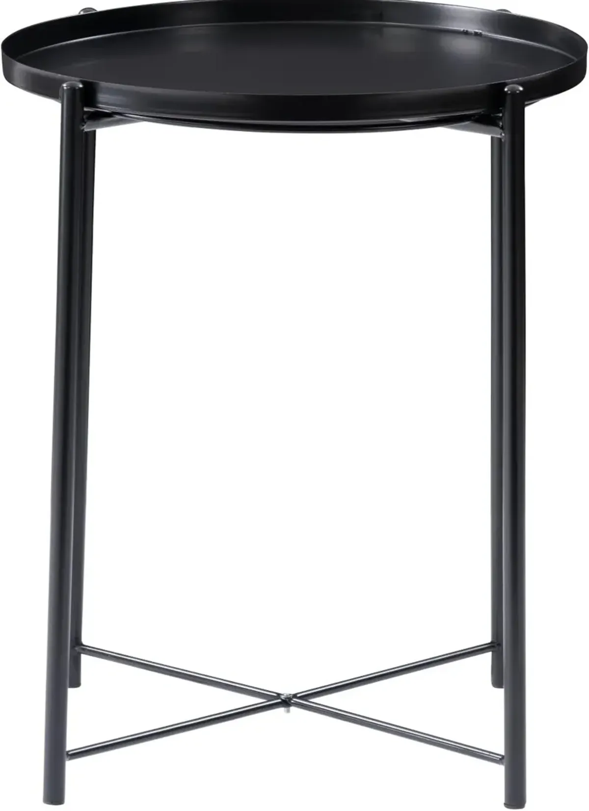 Ayla Black Metal End Table With Removable Tray