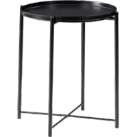 Ayla Black Metal End Table With Removable Tray