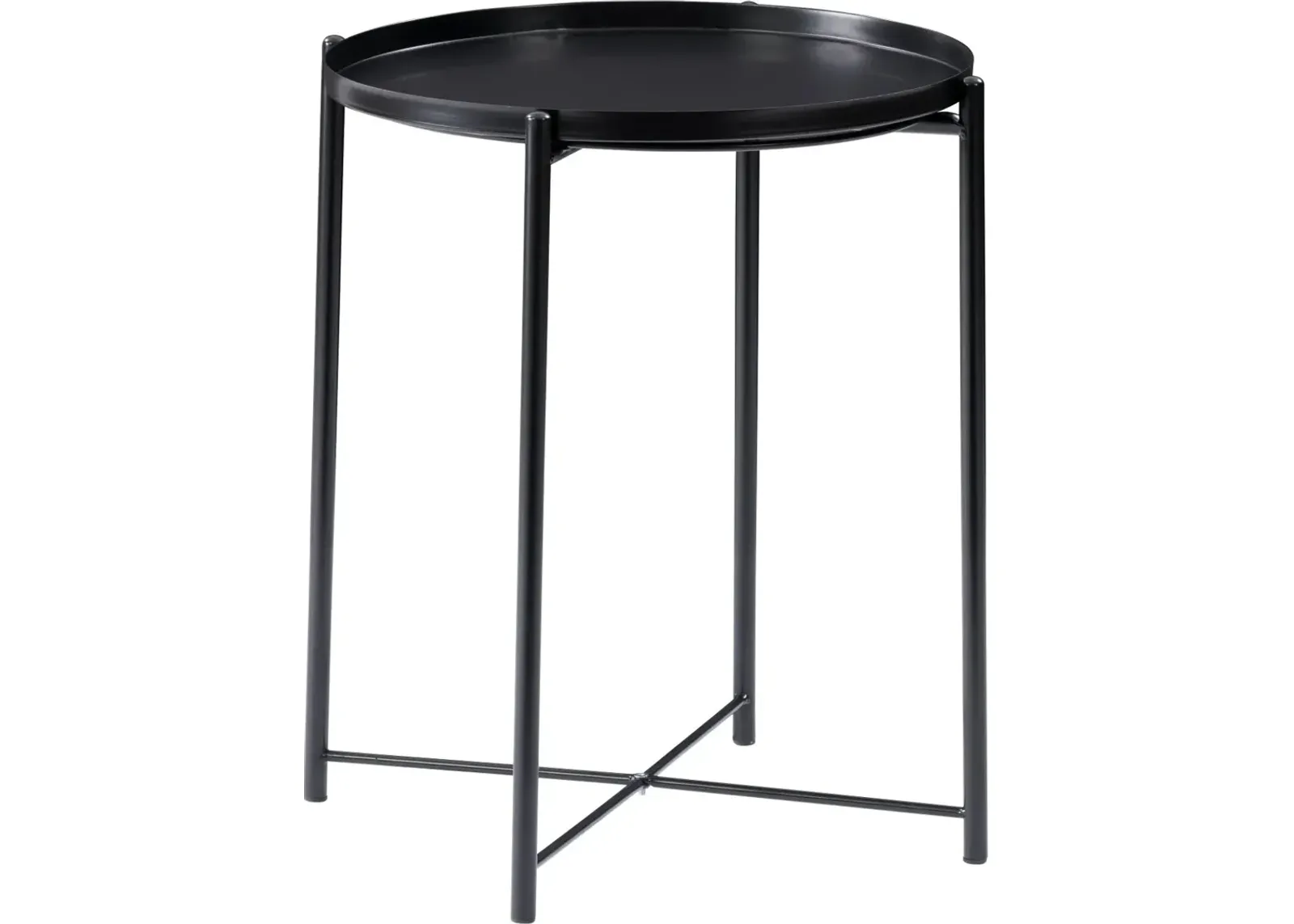 Ayla Black Metal End Table With Removable Tray