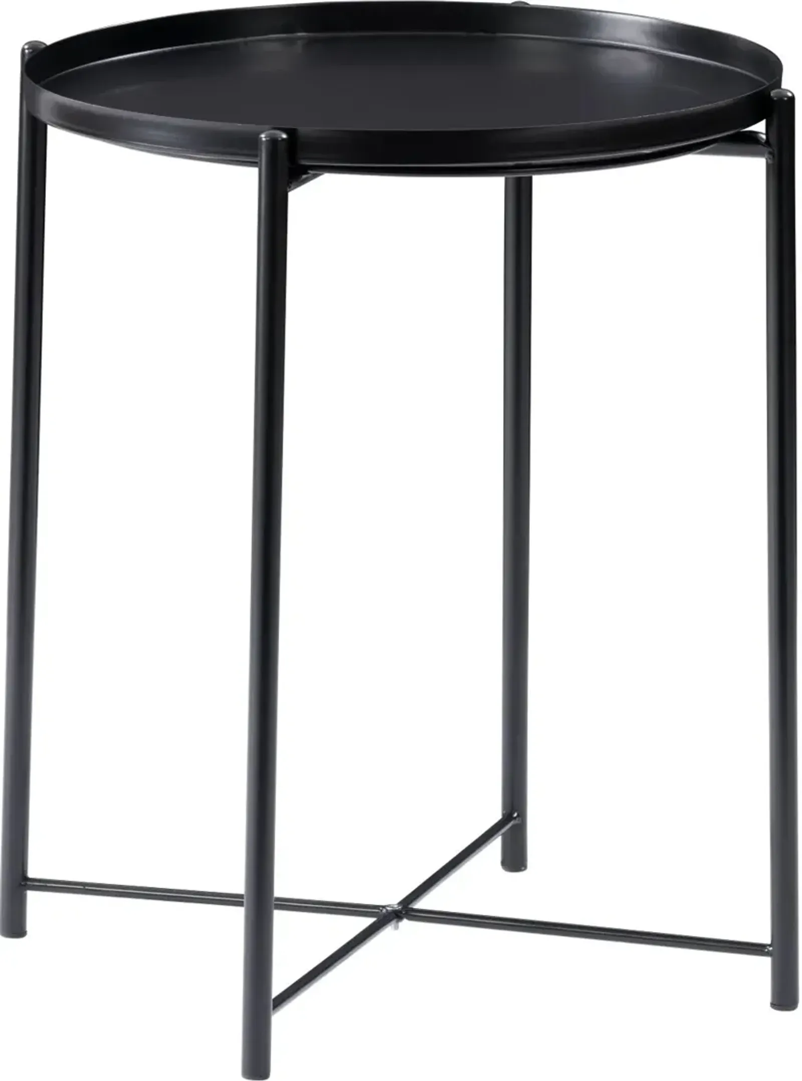 Ayla Black Metal End Table With Removable Tray