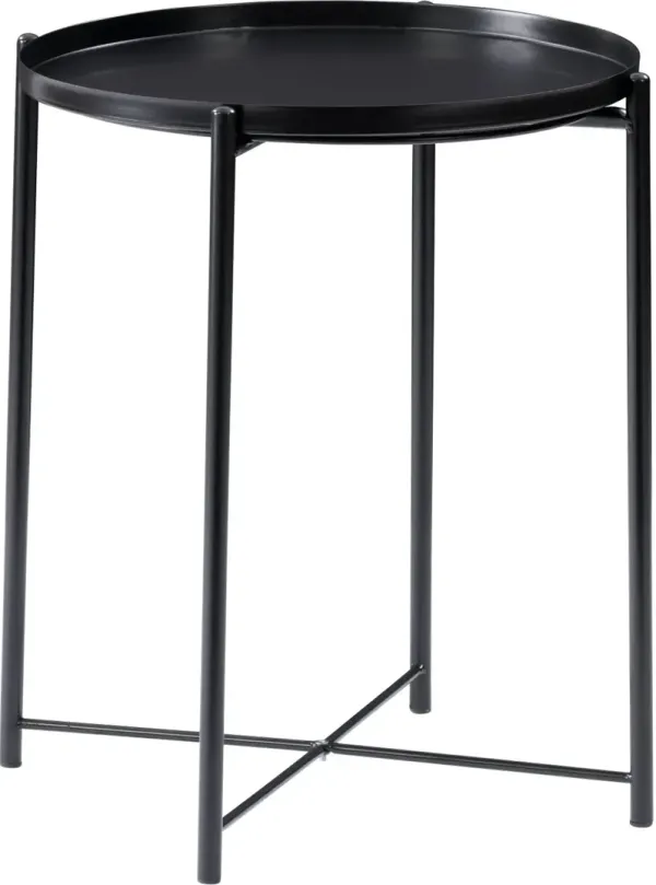 Ayla Black Metal End Table With Removable Tray