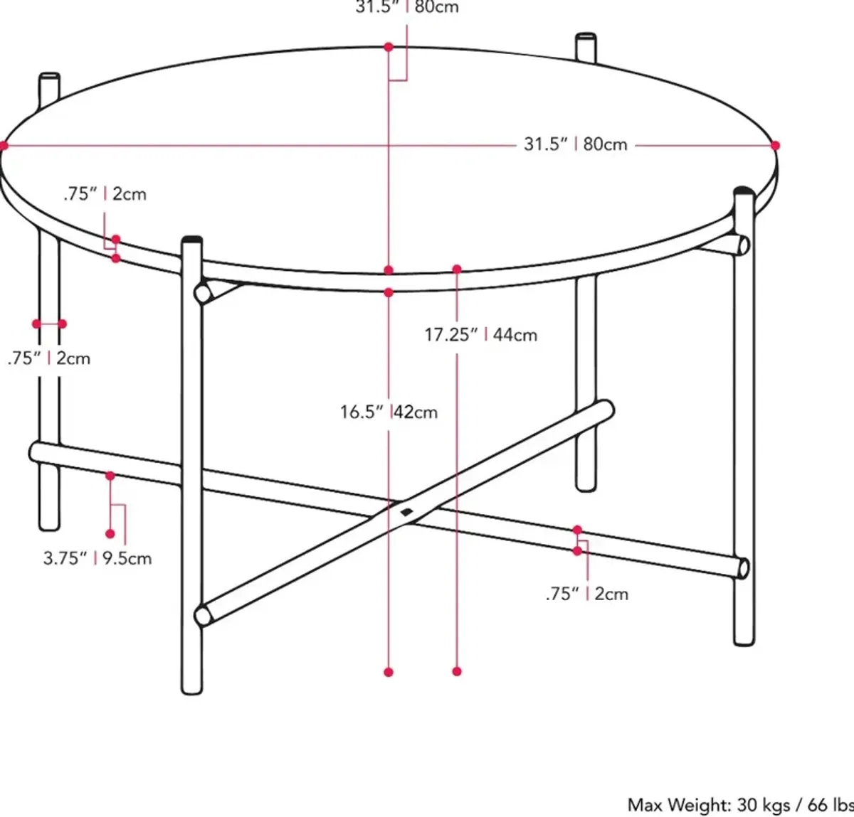 Ayla Black Marble Coffee Table