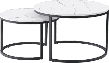 Fort Worth White Marble Nesting Coffee Table