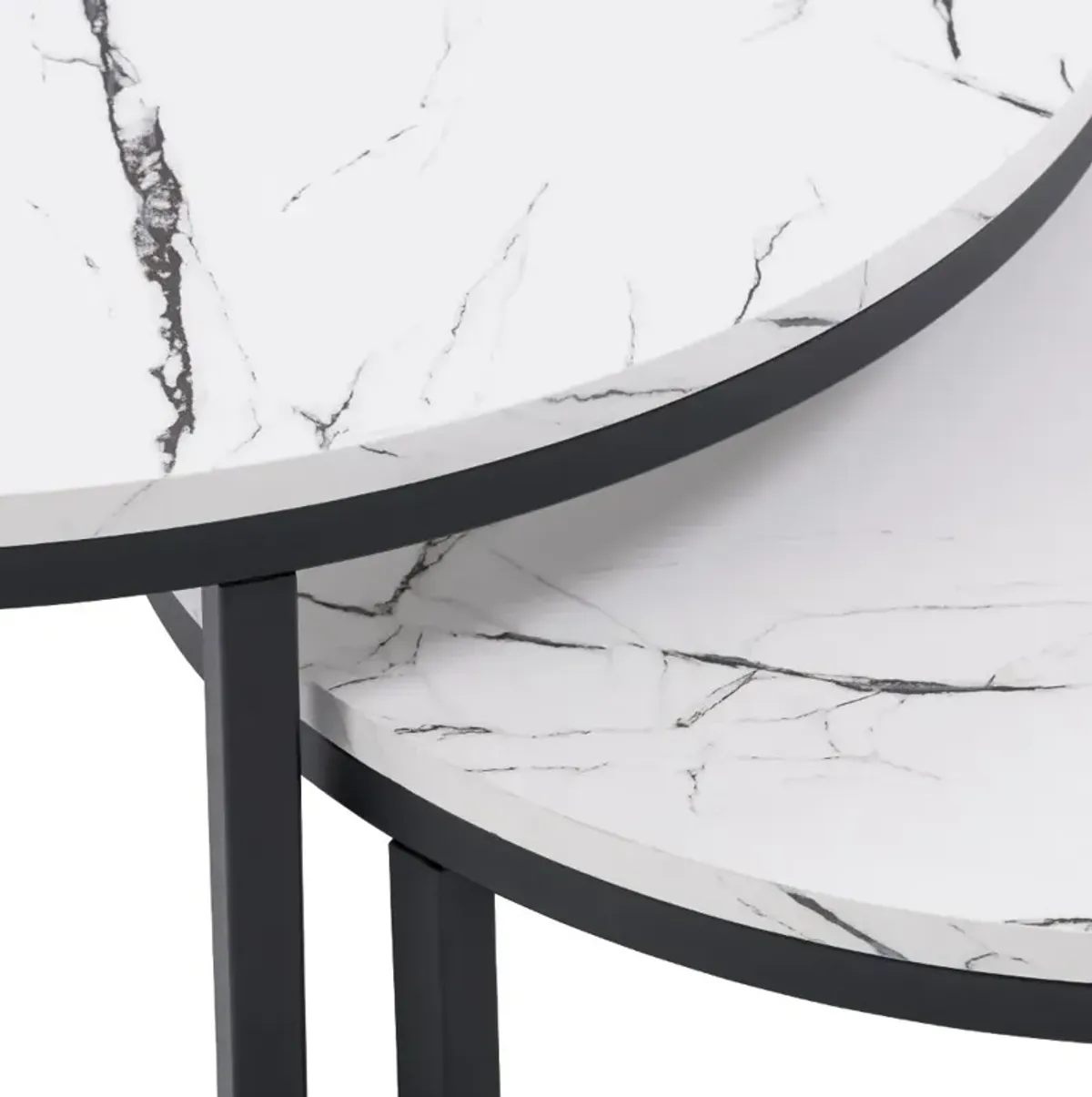 Fort Worth White Marble Nesting Coffee Table