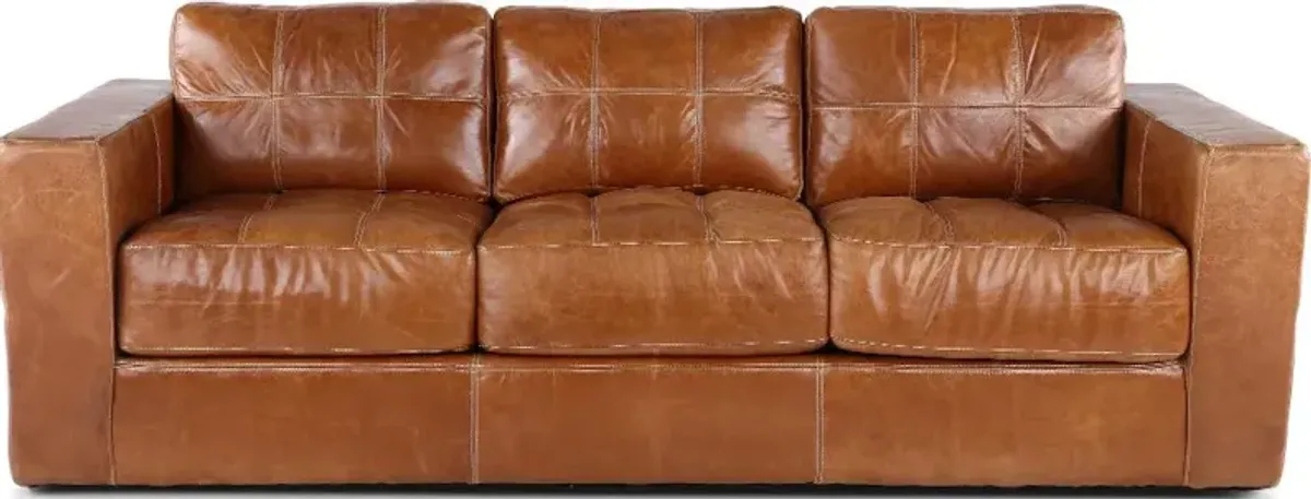 Sunset Light Brown Leather Sofa