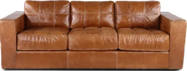 Sunset Light Brown Leather Sofa