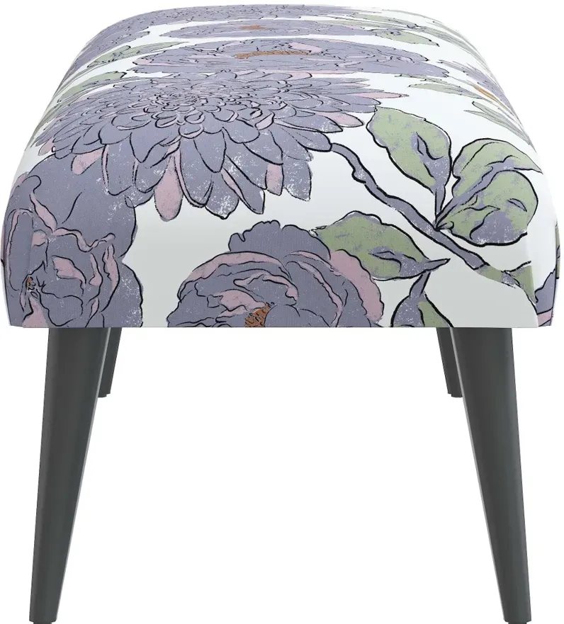 Bridget Periwinkle Floral Bench - Skyline Furniture